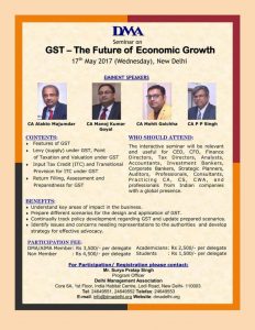 DMA Seminar on GST- The Future of Economic Growth @ India Habitat Center